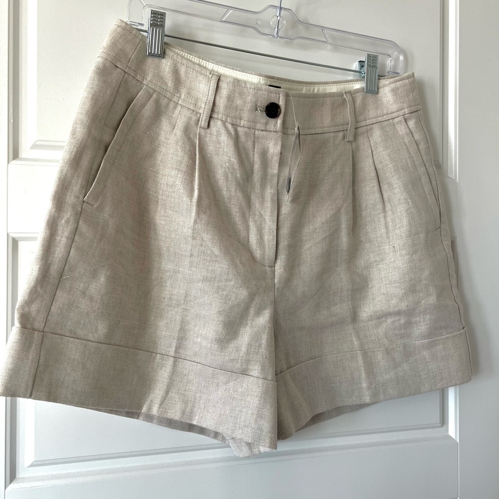 J Crew Linen Blend Pleated Shorts